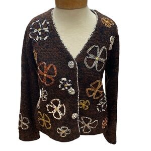 Design Options by Philip & Jane Gordon Size Small Browns Button Front Flowers